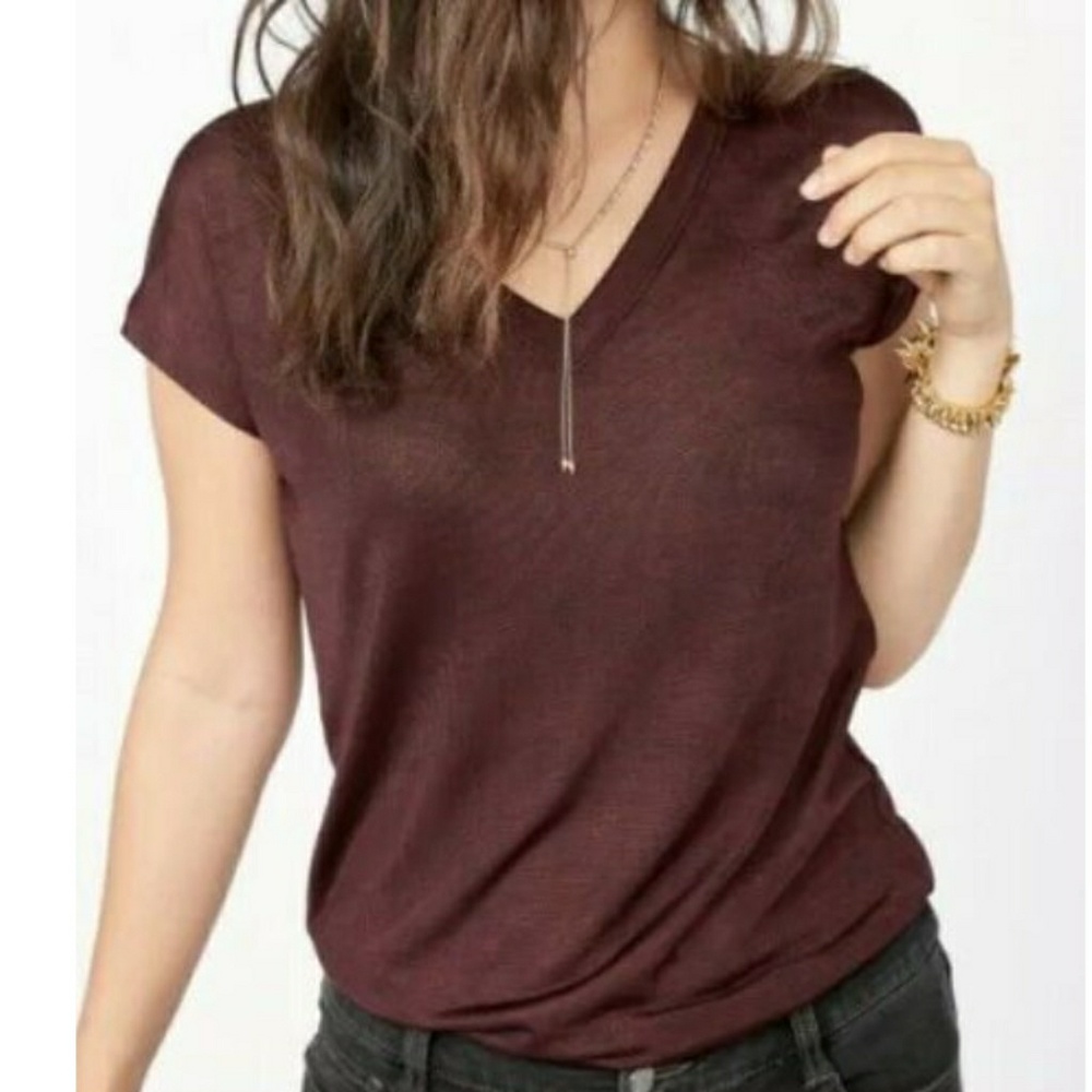 NWT Stella & Dot sheer burgundy top